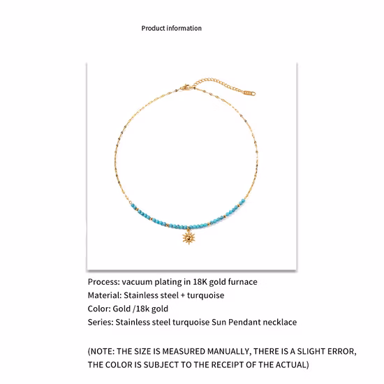 Collier suspendu à la main en acier titane pour femme, perles en pierre naturelle de Style ethnique